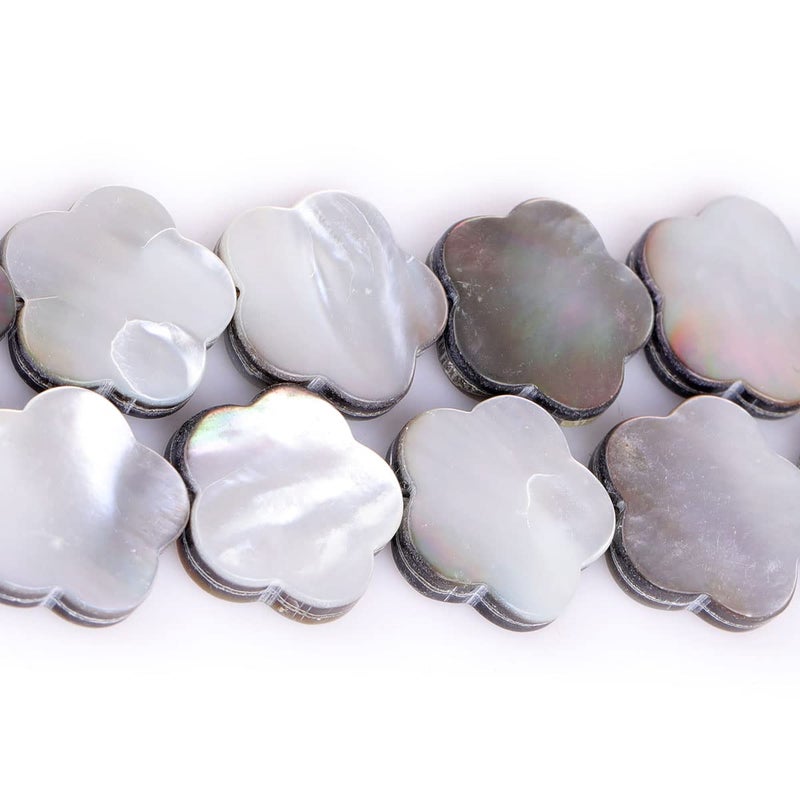 JOE FOREMAN 20mm Shell Semi Precious Gemstone Double Sides Carved Flower Loose Beads for Jewelry Making DIY Handmade Craft Supplies 15" - Image 3